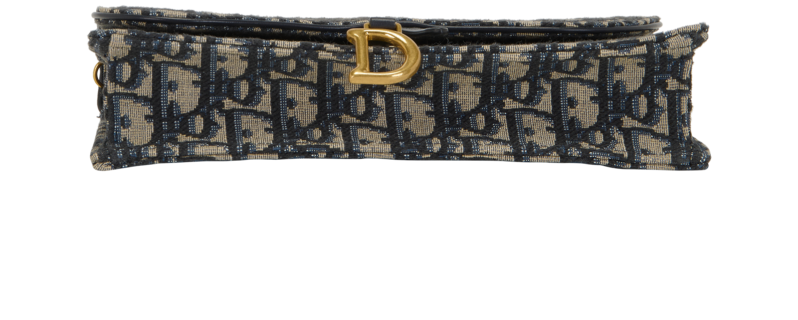 Medium Saddle Pouch With Chain, &pound;850, Handbags, Navy, Canvas, Top view